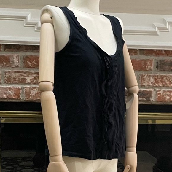 J. Crew ruffled black tank top / S / Excellent condition - Picture 3 of 12
